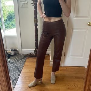 Danier leather, buttery soft brown slacks sz6